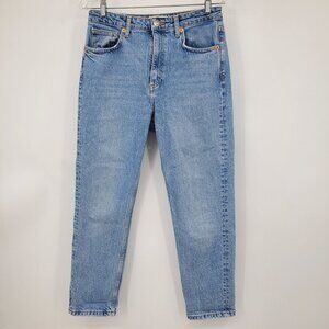 Zara Women's Light Wash High Rise Ankle Slim Denim Jeans‎ Size 6